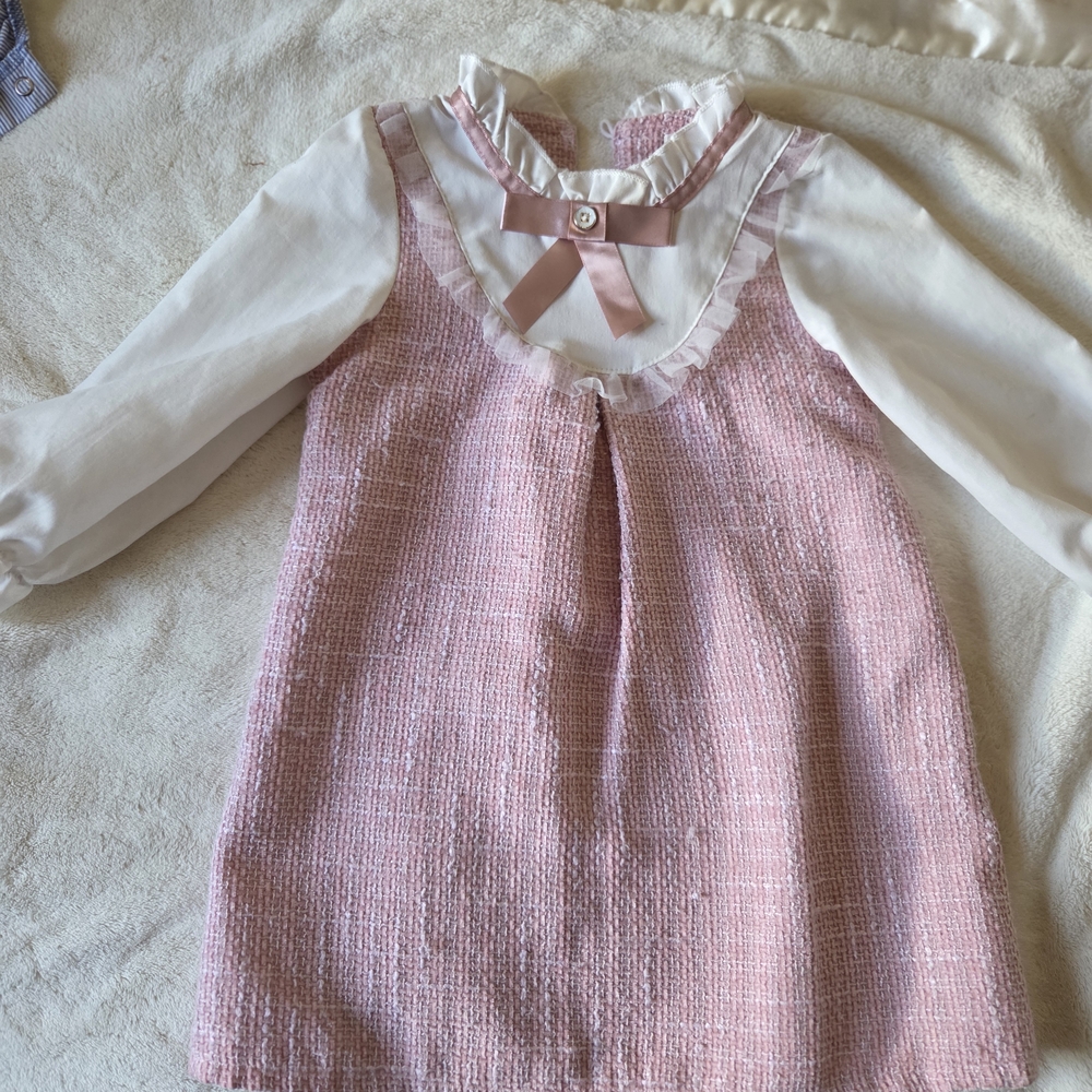 SHEIN Pink and White Kids Dress
